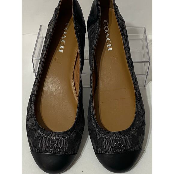 COACH Chelsea Outline Signature Black Smoke Ballet Flats EUR 39 US 8.5 / 10.25" - Picture 2 of 10